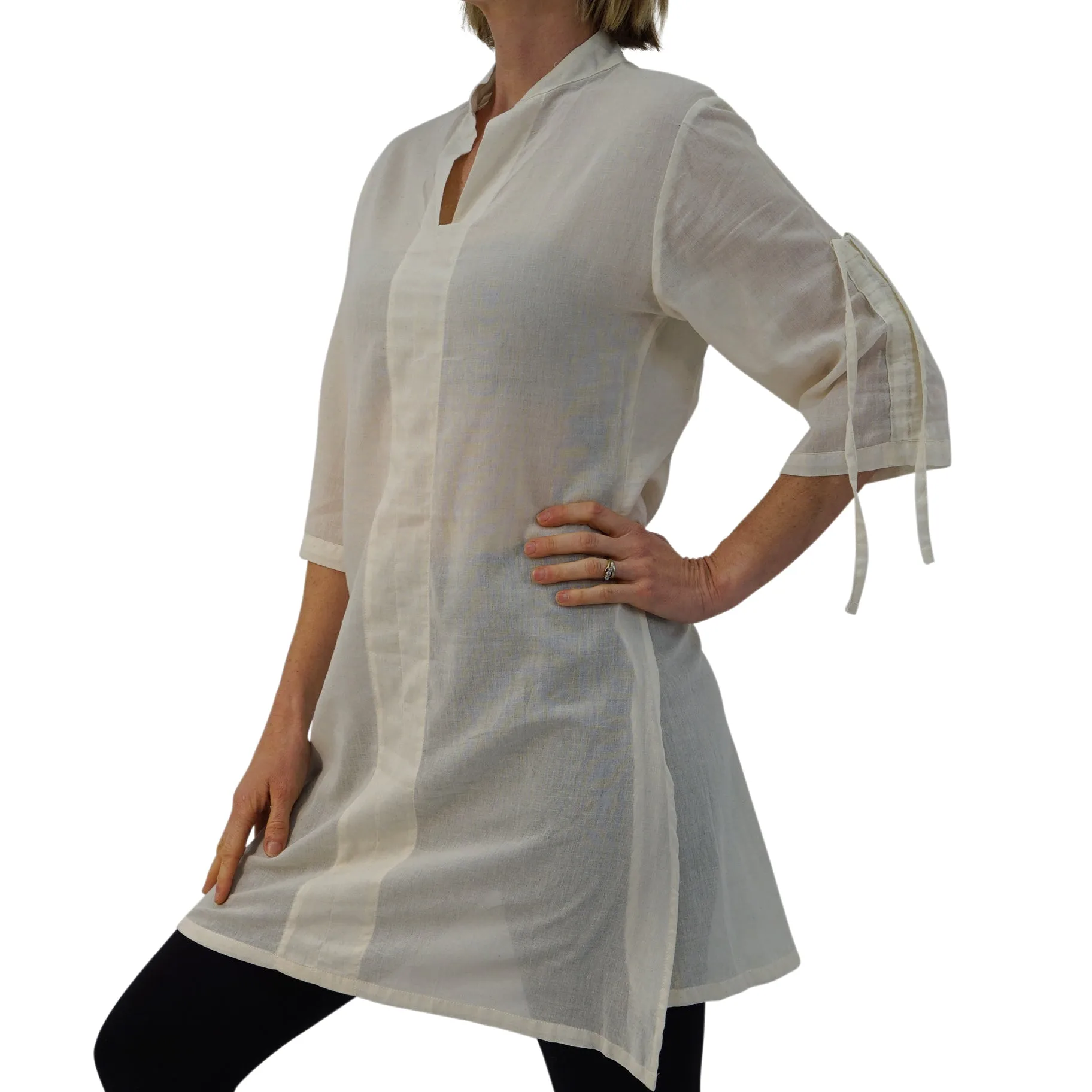 'Sage' Long Chemise, Womens Medieval Shirt - Cream