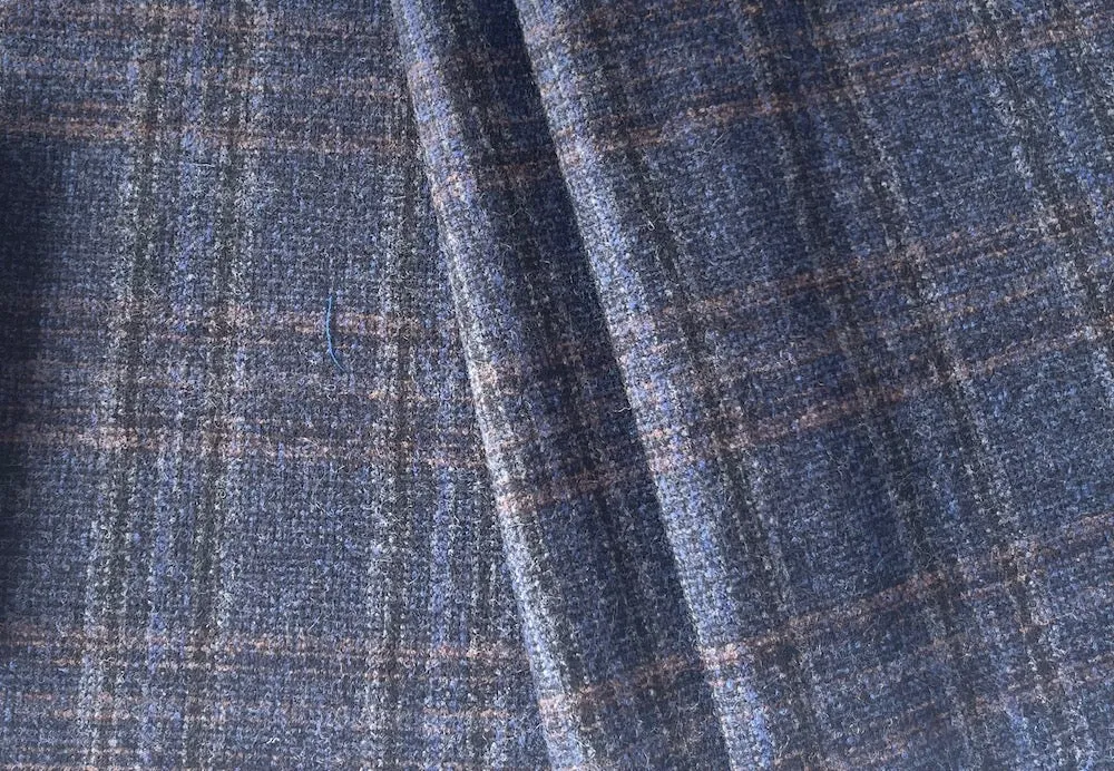 Soft Periwinkle & Pearl Plaid Wool (Made in Italy)