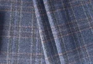 Soft Periwinkle & Pearl Plaid Wool (Made in Italy)