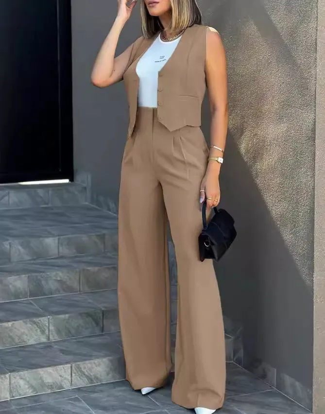 Stylish Wide-Leg Pants Set