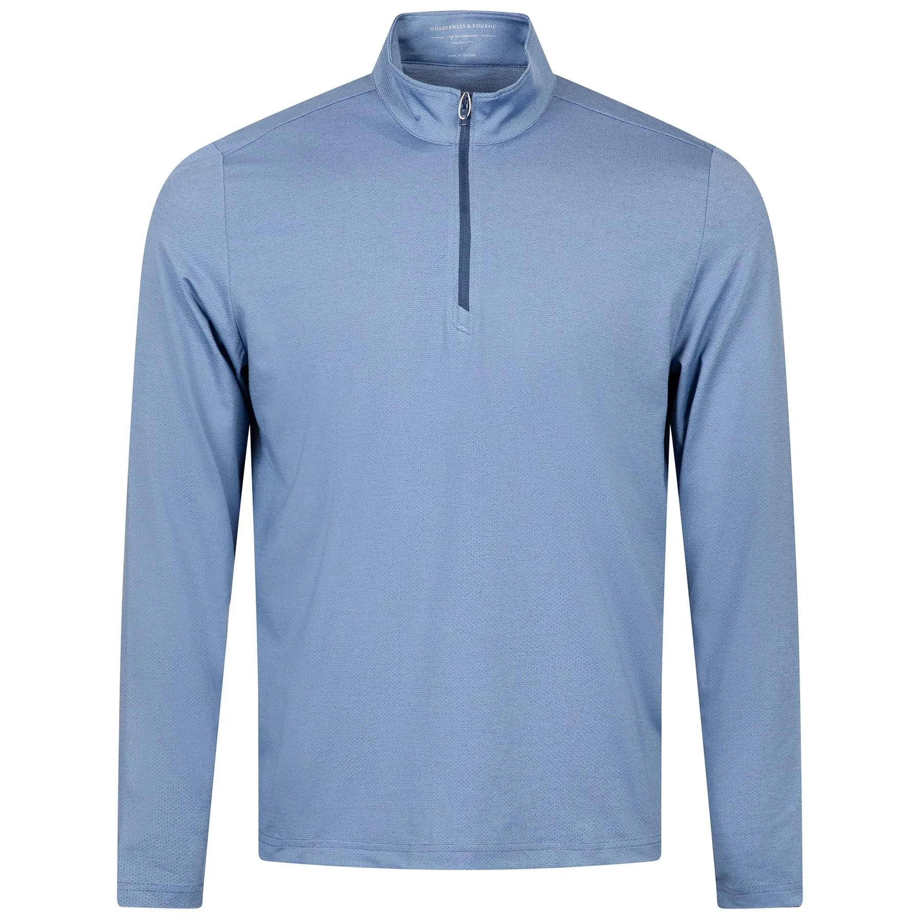 The Bell Quarter Zip Mid Layer Heathered Aberdeen Blue - AW24