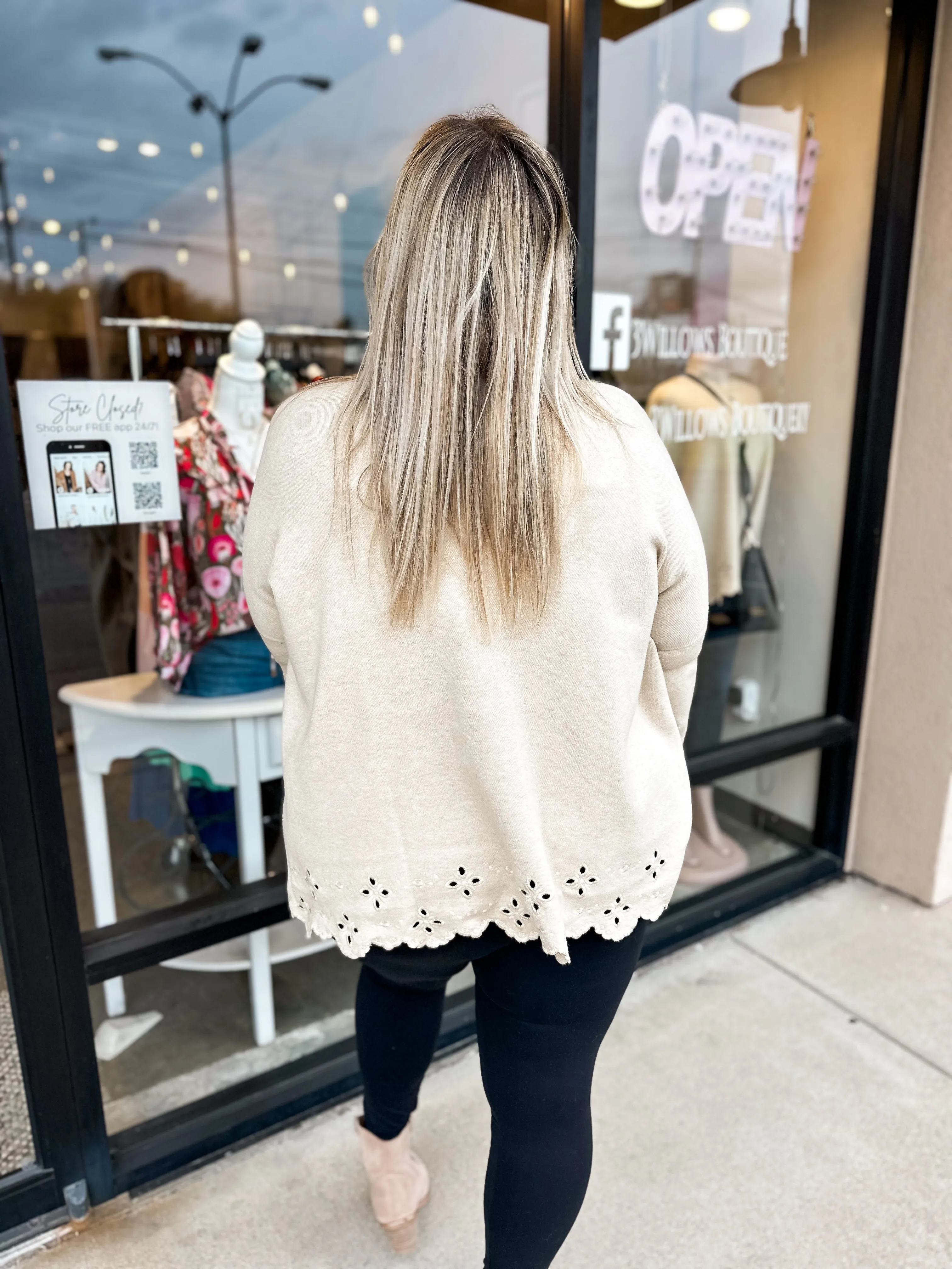 The Curvy Timeless Scalloped Sweater