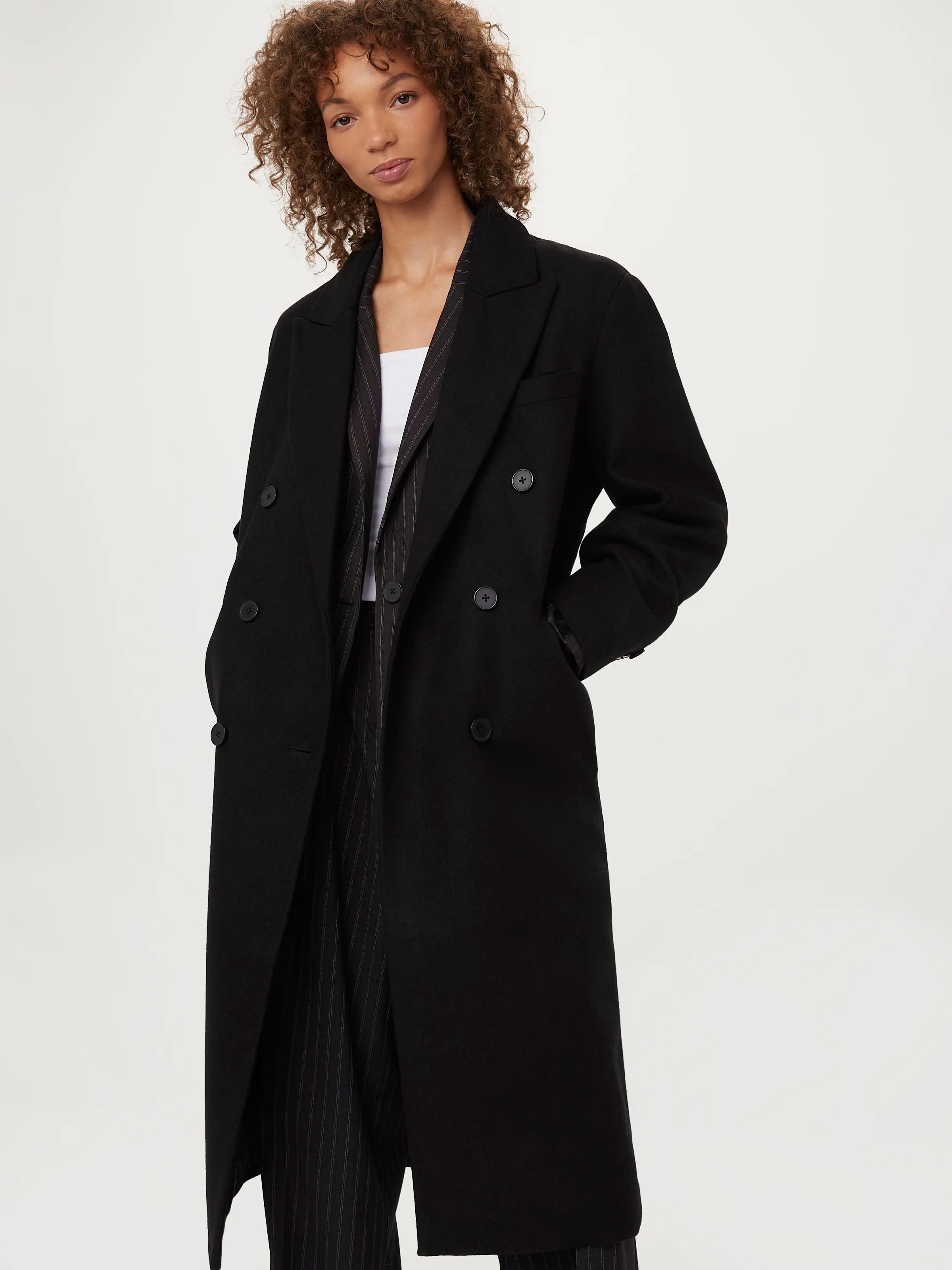 The Frances Recycled Wool Topcoat in Black