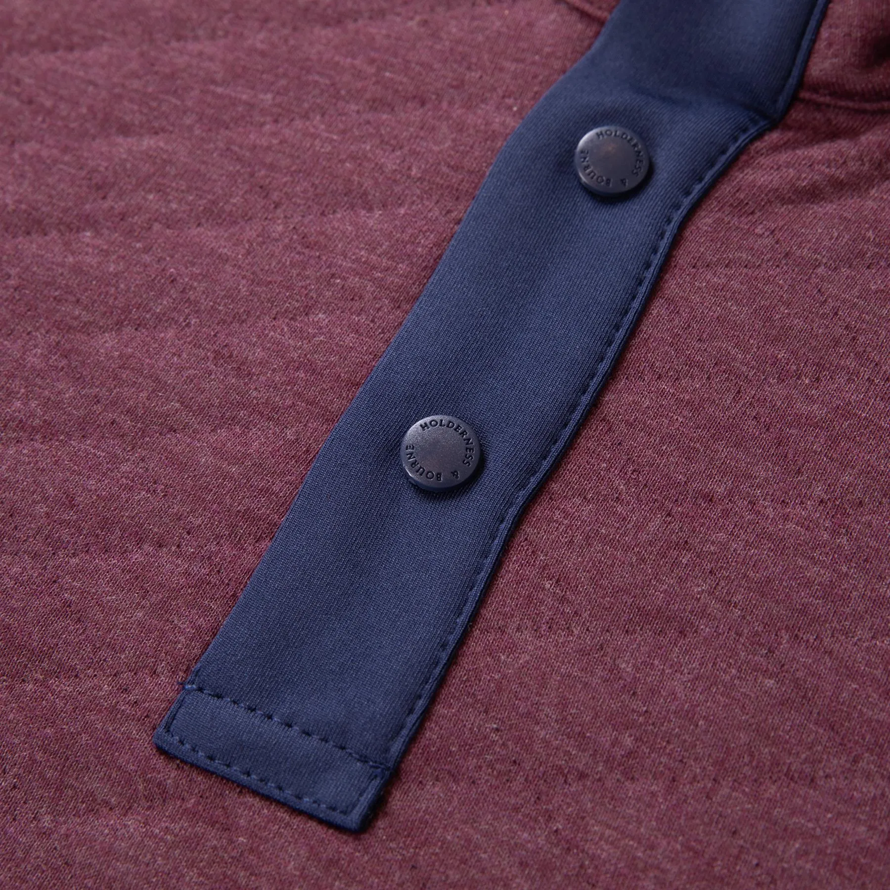 The Sullivan Snap Button Pullover Heathered Dark Claret/Navy - AW24