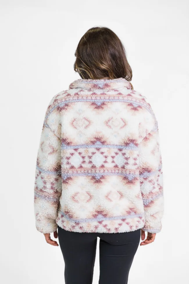 Way Out There Southwestern Print Sherpa Pullover SALE