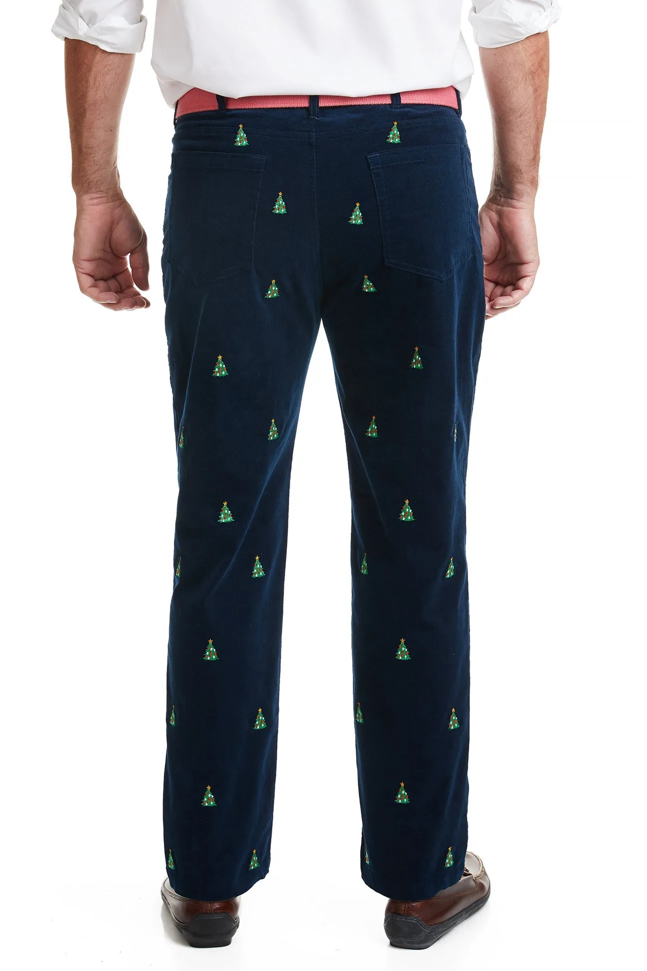 Wayfarer 5-Pocket Pinwale Corduroy Pant Nantucket Navy with Christmas Tree