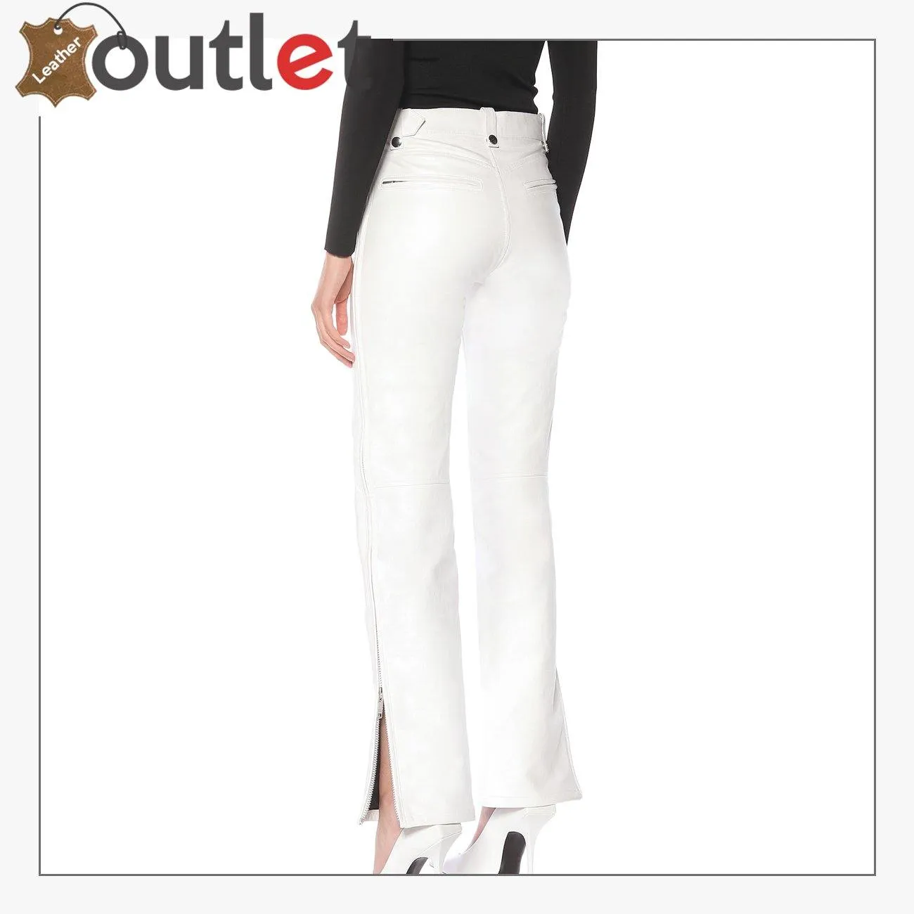 White Mens Stylish Leather Pants