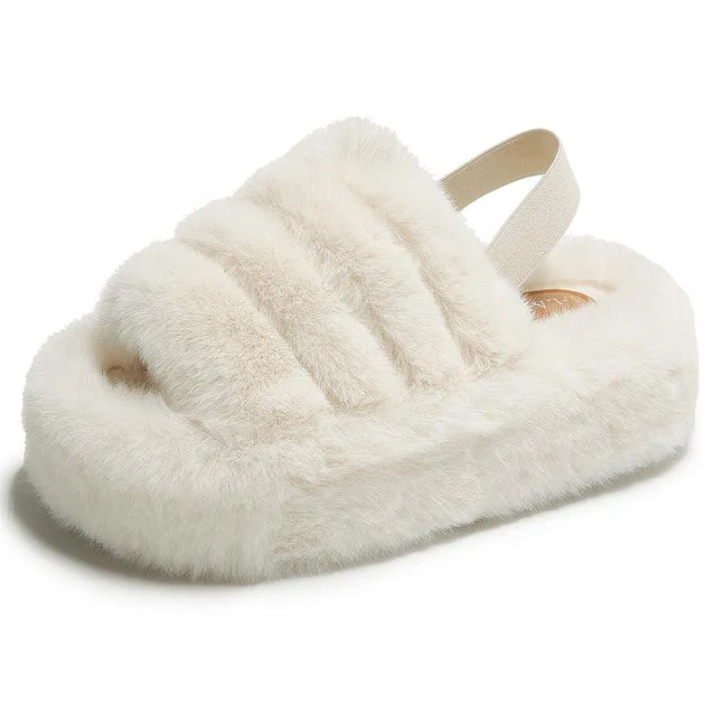 Women's Fashion Outerwear Warm Muffin Thick-soled Cotton Slippers