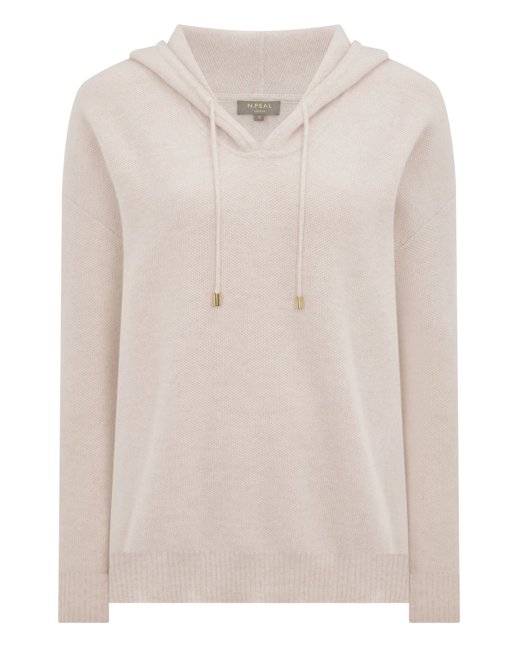 Women's Honeycomb Hooded Cashmere Jumper Ecru White