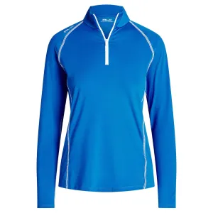 Womens Jersey Quarter-Zip Pullover Blue - SS23