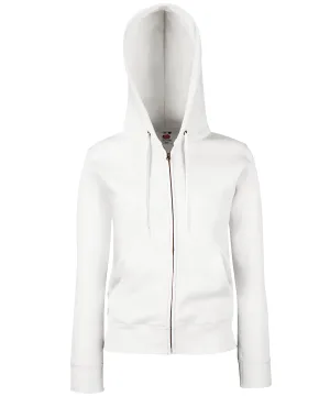 Womens premium 70/30 hooded sweatshirt jacket | White