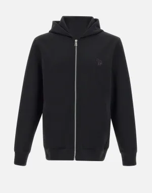 Zebra Logo Black Zip Hoodie