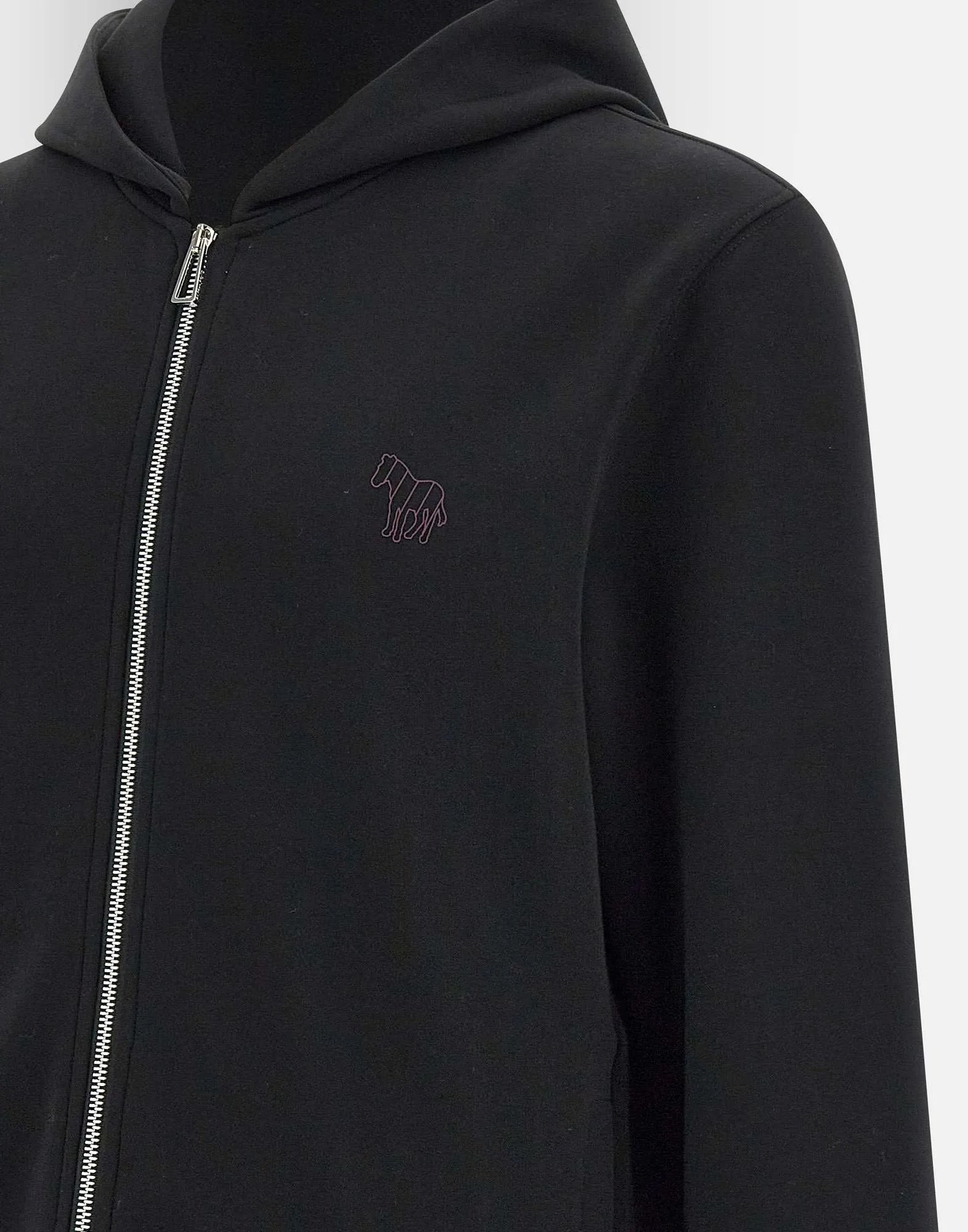 Zebra Logo Black Zip Hoodie